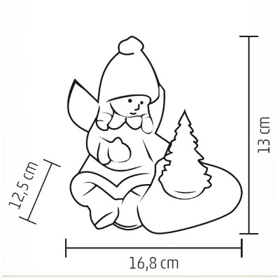 Kerámia figura, angyal világító fenyővel - KDC 13